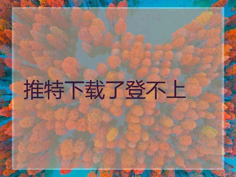 推特下载了登不上