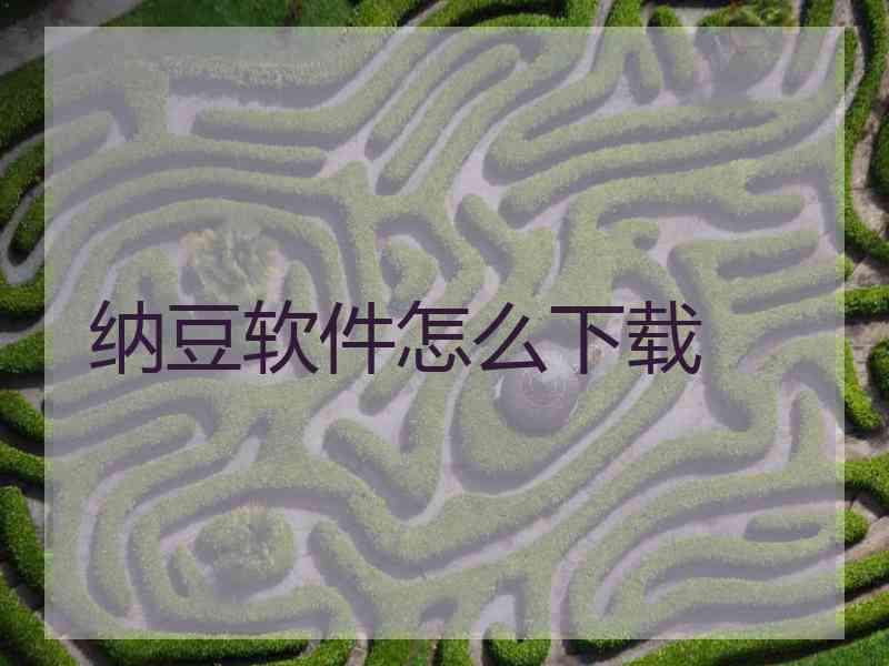 纳豆软件怎么下载