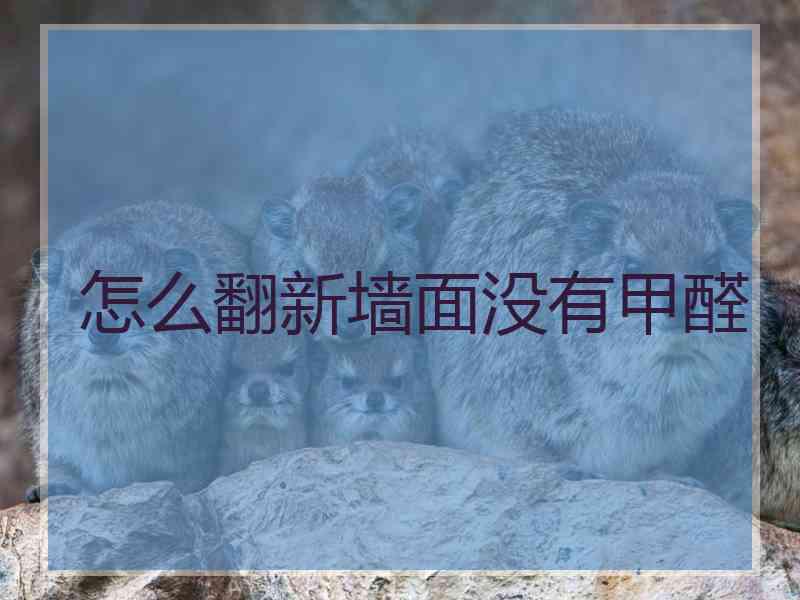 怎么翻新墙面没有甲醛