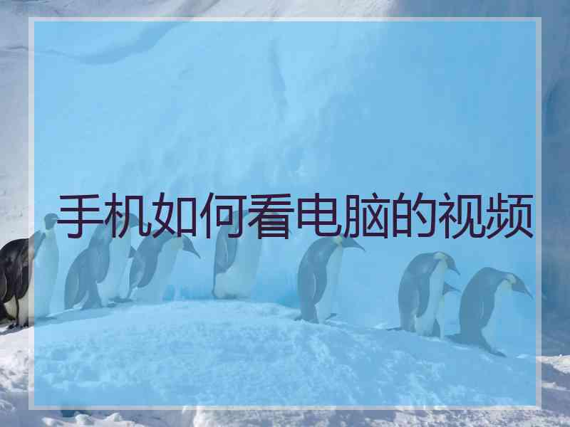 手机如何看电脑的视频