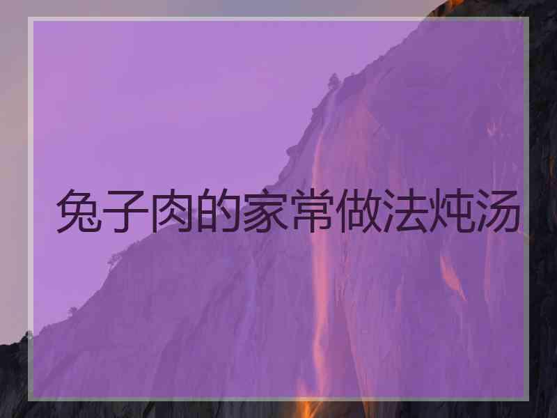 兔子肉的家常做法炖汤