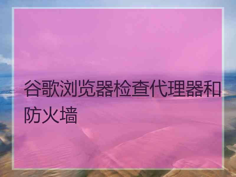 谷歌浏览器检查代理器和防火墙