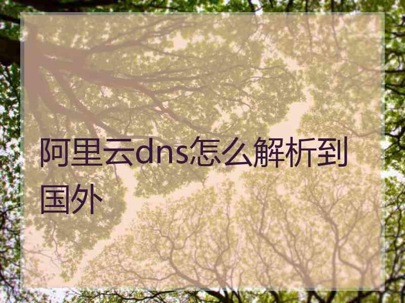 阿里云dns怎么解析到国外