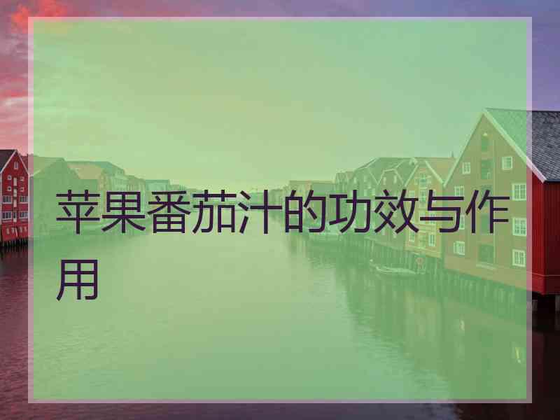苹果番茄汁的功效与作用
