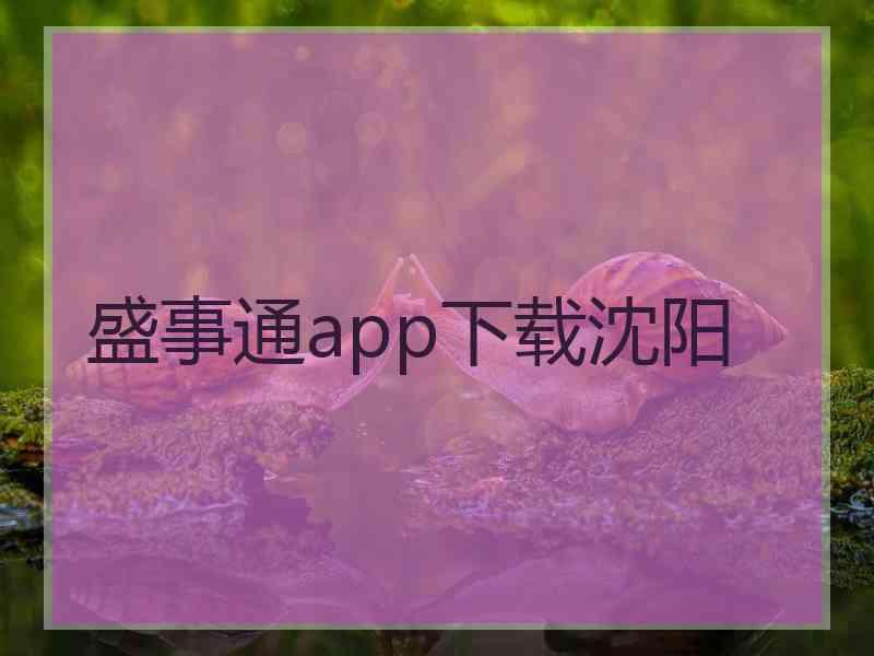 盛事通app下载沈阳