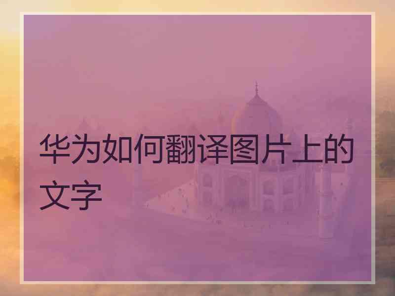 华为如何翻译图片上的文字
