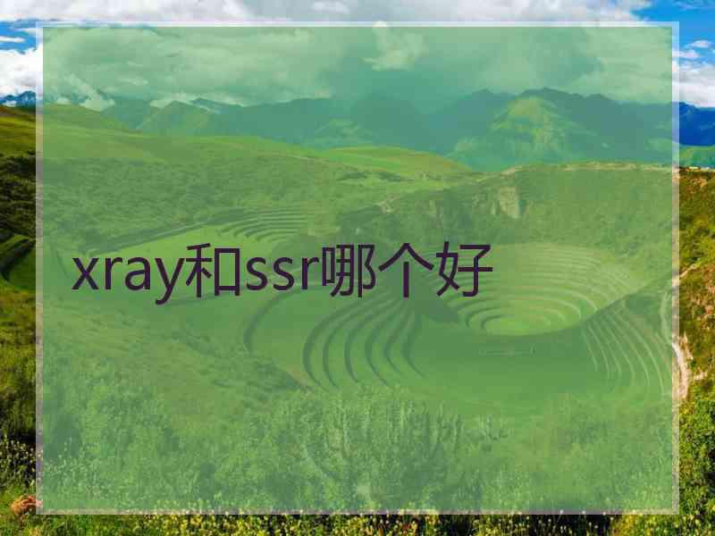 xray和ssr哪个好