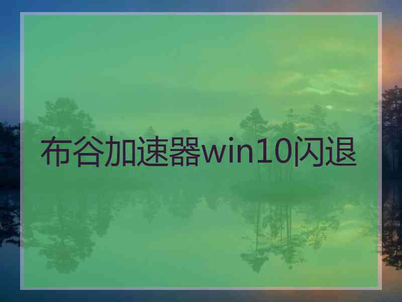 布谷加速器win10闪退