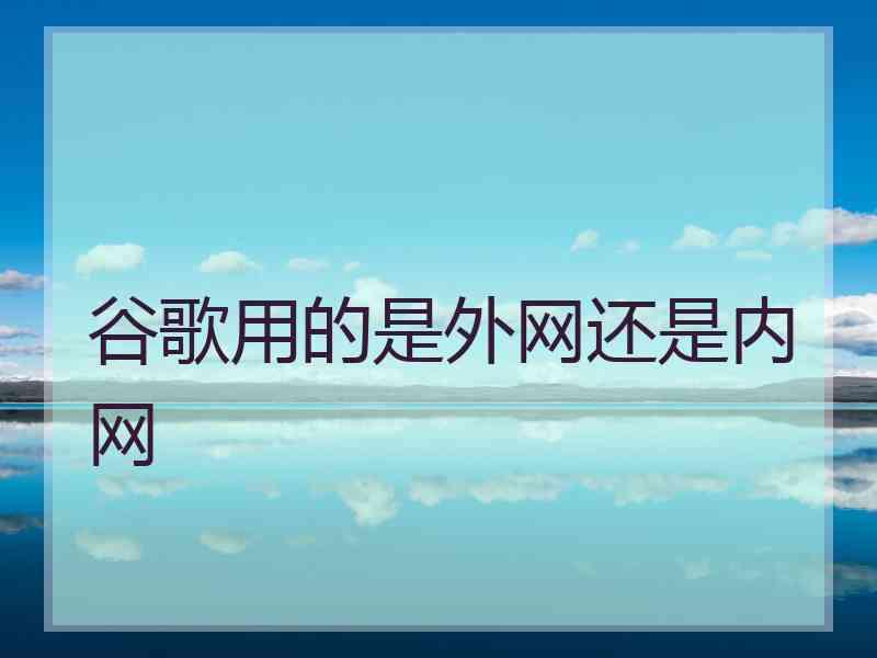 谷歌用的是外网还是内网