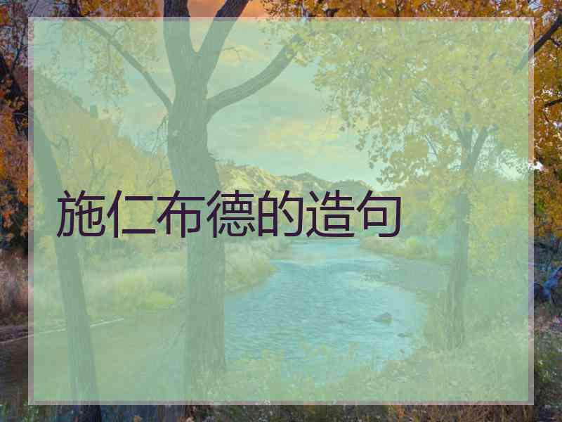 施仁布德的造句