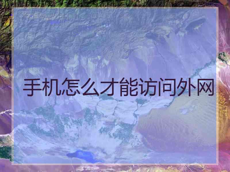 手机怎么才能访问外网