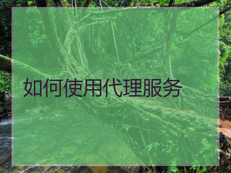 如何使用代理服务