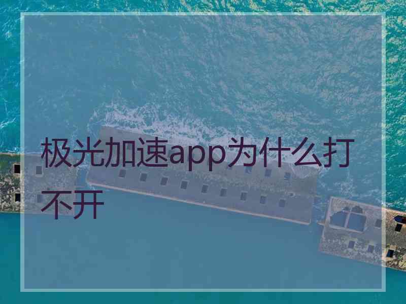 极光加速app为什么打不开