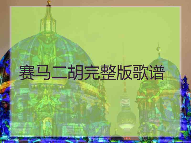 赛马二胡完整版歌谱