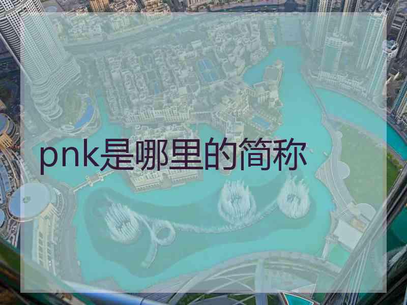 pnk是哪里的简称