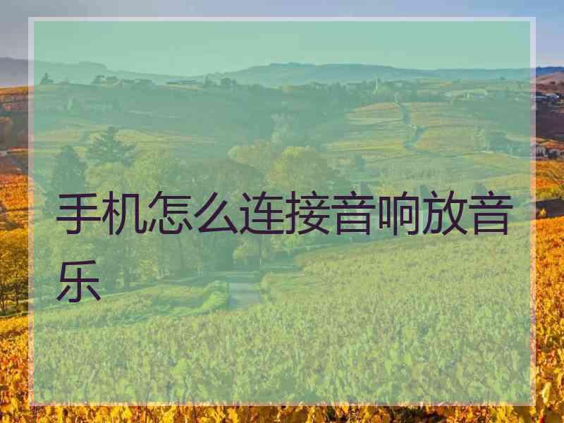 手机怎么连接音响放音乐