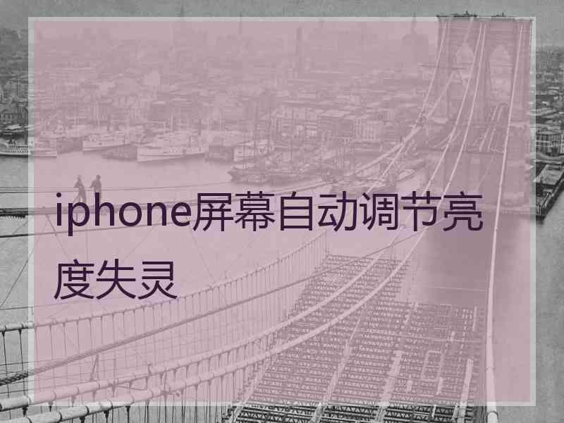 iphone屏幕自动调节亮度失灵