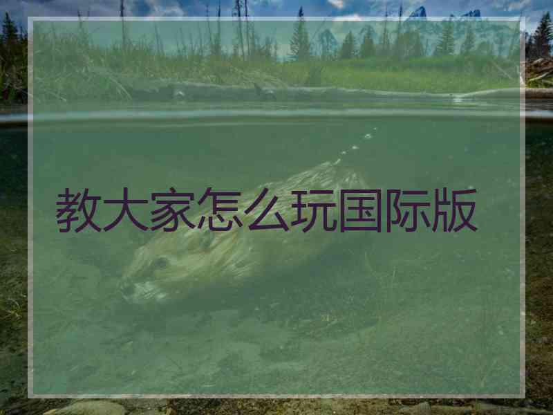 教大家怎么玩国际版