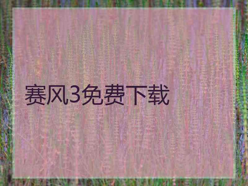 赛风3免费下载