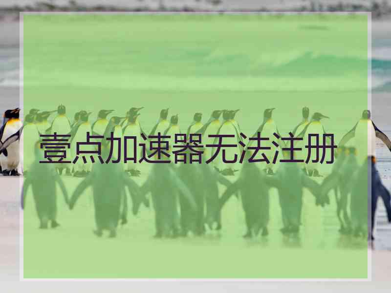 壹点加速器无法注册