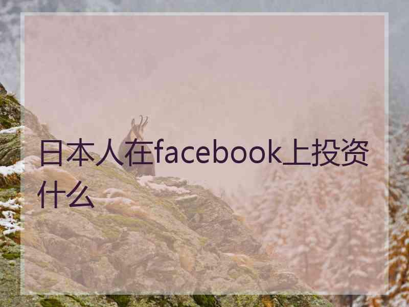 日本人在facebook上投资什么