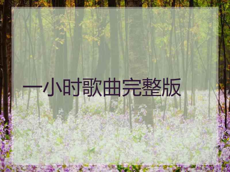 一小时歌曲完整版