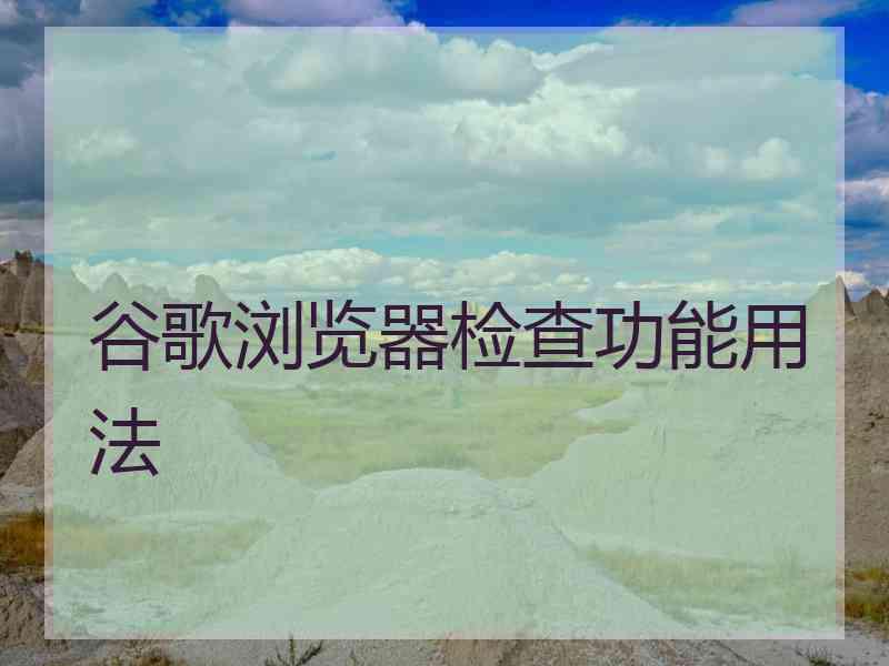谷歌浏览器检查功能用法