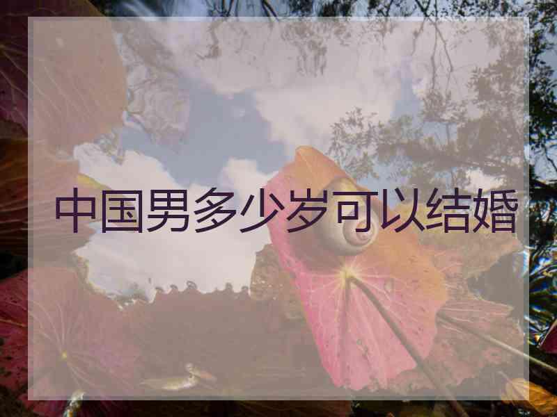 中国男多少岁可以结婚