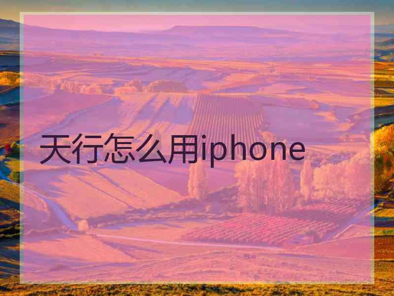 天行怎么用iphone