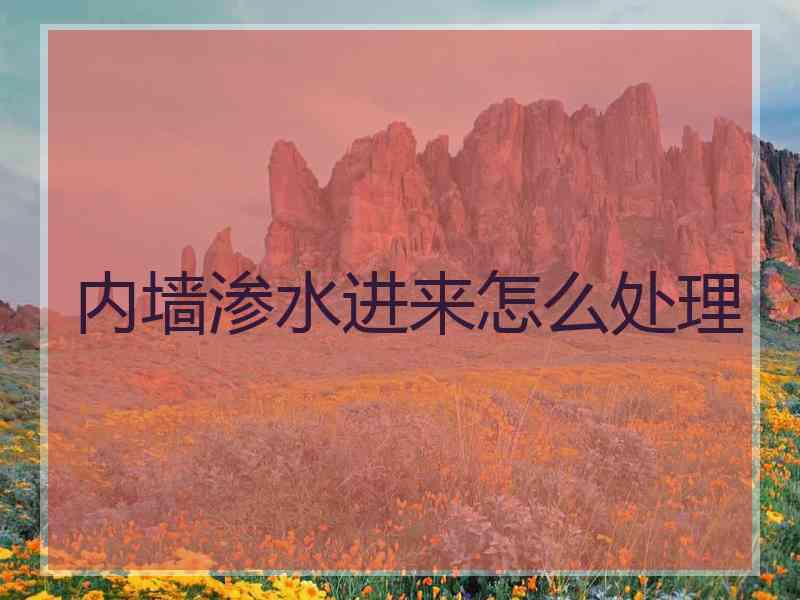 内墙渗水进来怎么处理