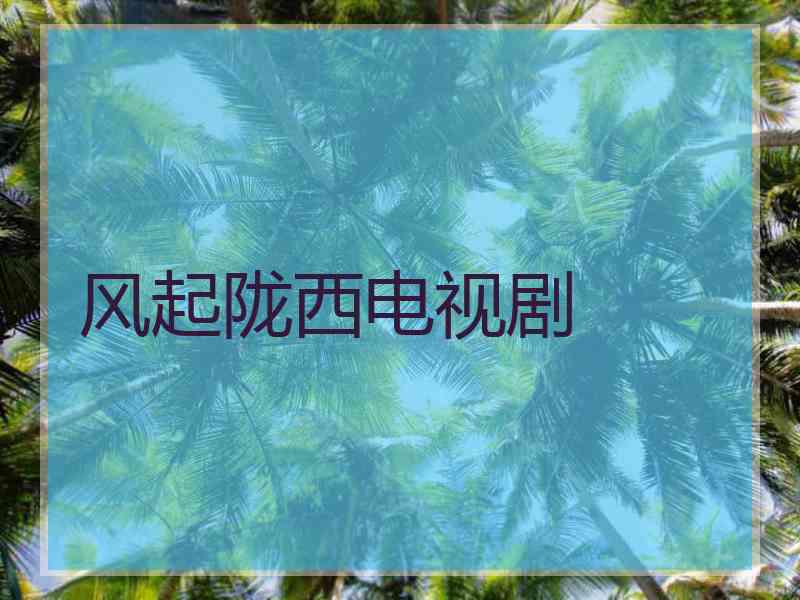 风起陇西电视剧