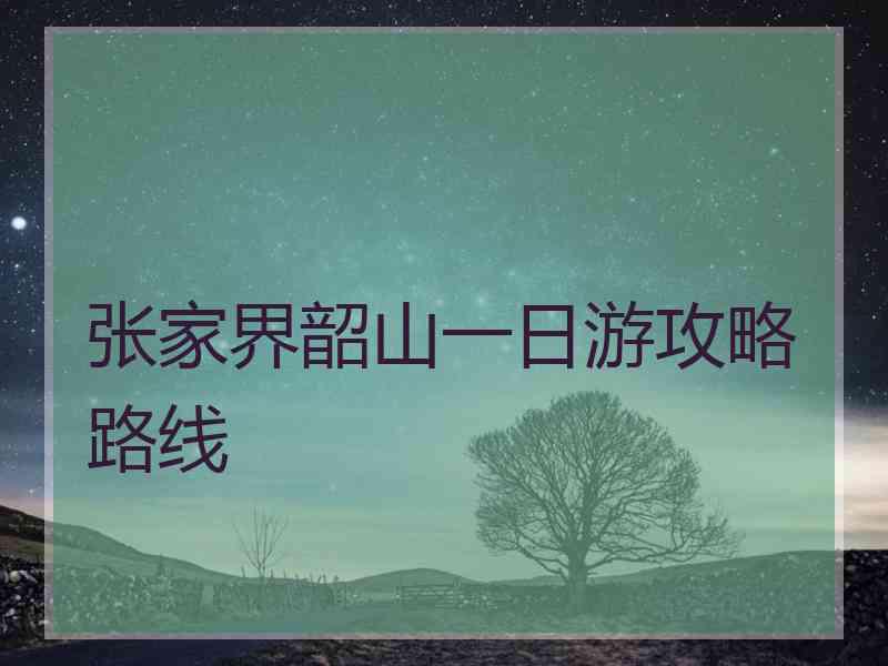 张家界韶山一日游攻略路线