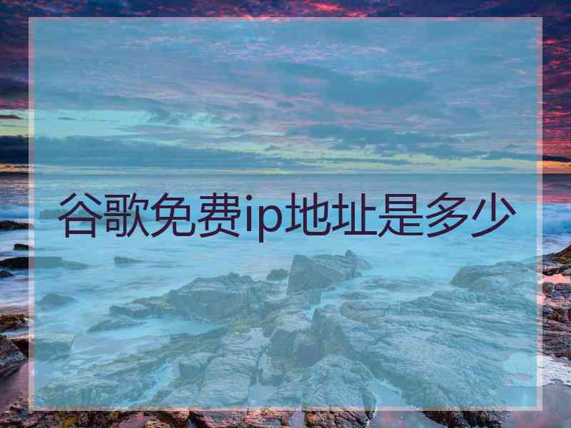 谷歌免费ip地址是多少