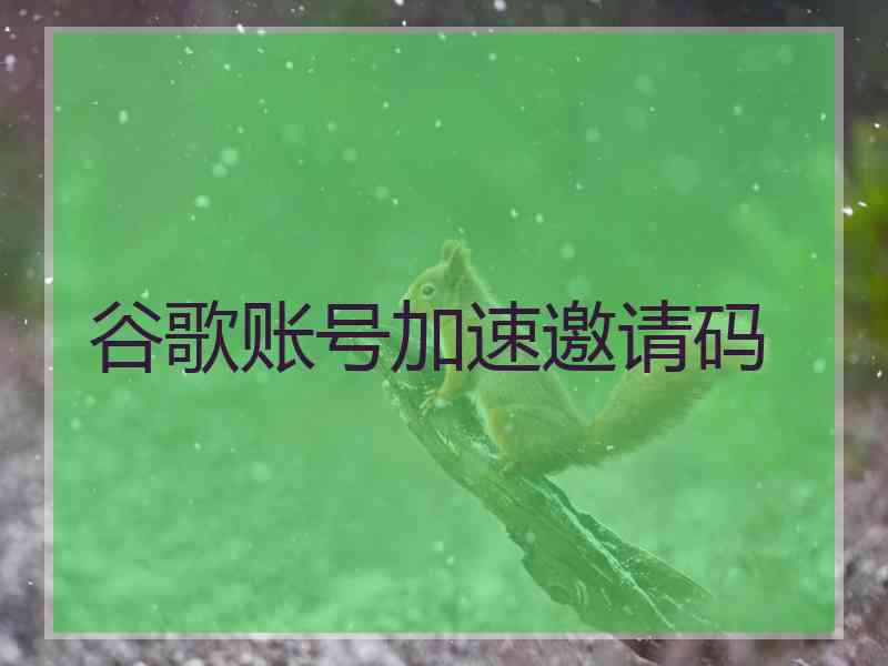 谷歌账号加速邀请码