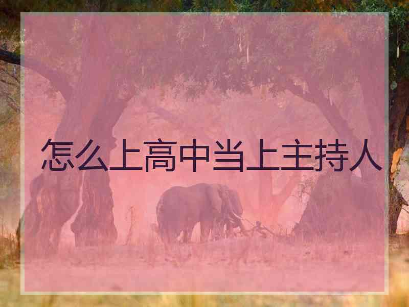 怎么上高中当上主持人