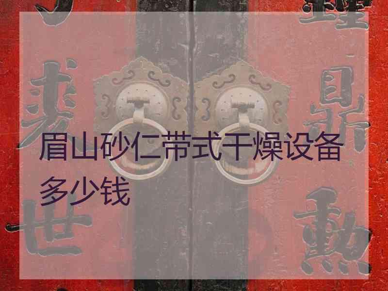 眉山砂仁带式干燥设备多少钱
