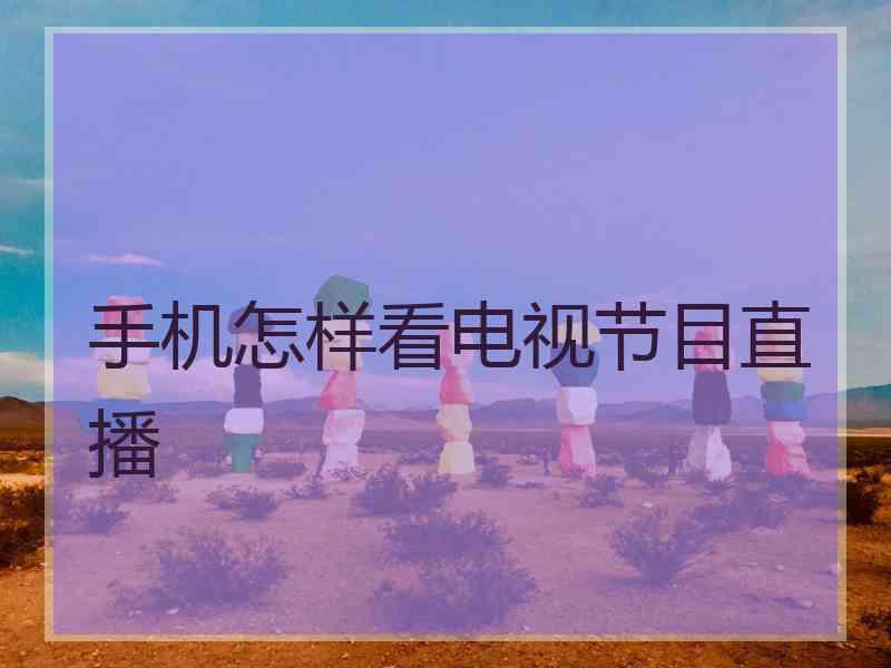 手机怎样看电视节目直播