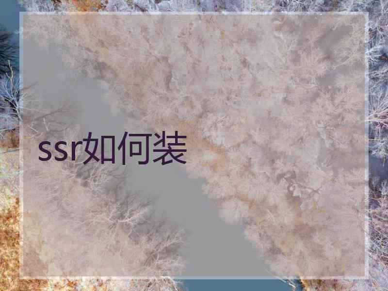 ssr如何装
