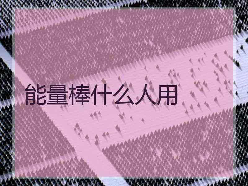 能量棒什么人用