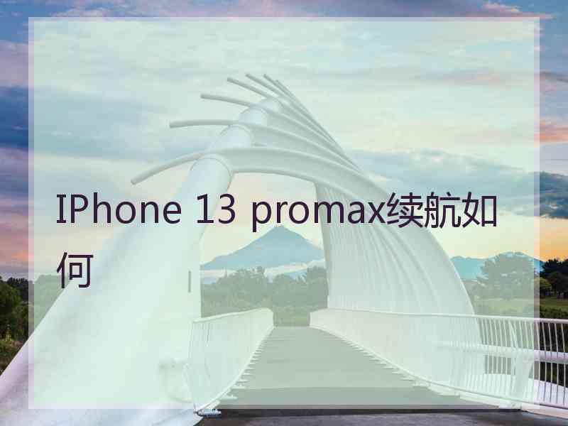 IPhone 13 promax续航如何