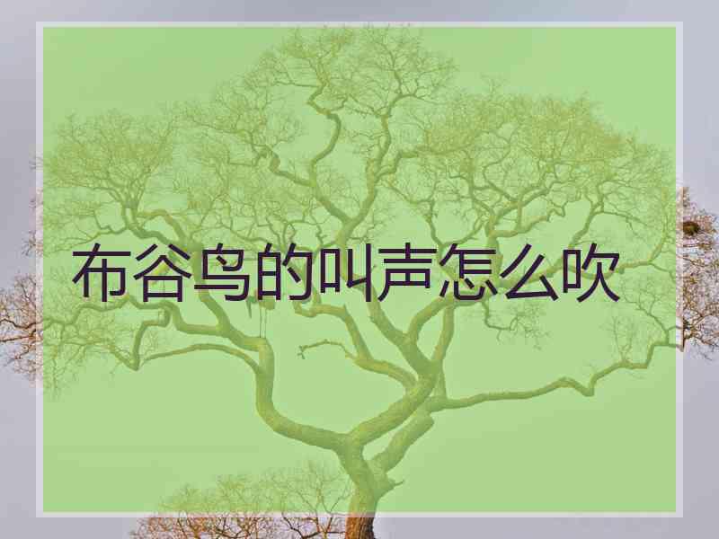 布谷鸟的叫声怎么吹