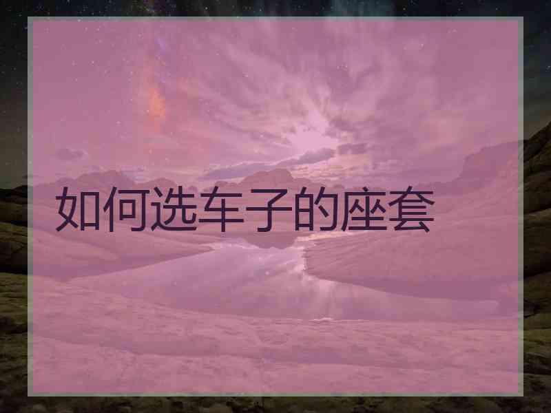 如何选车子的座套