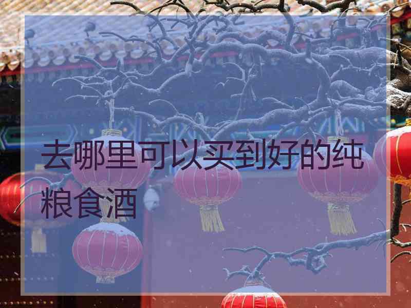 去哪里可以买到好的纯粮食酒