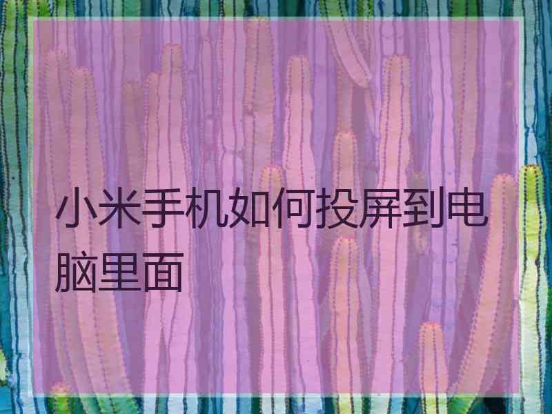 小米手机如何投屏到电脑里面