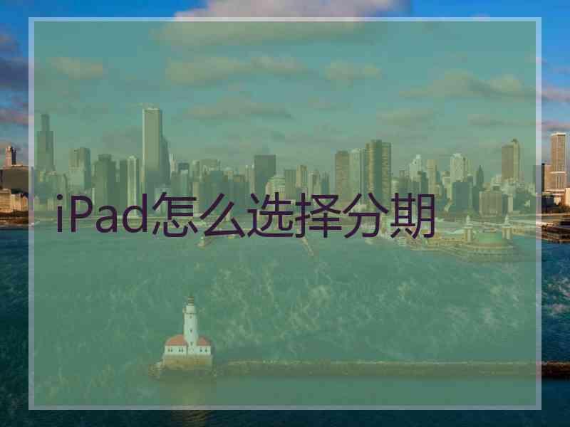 iPad怎么选择分期