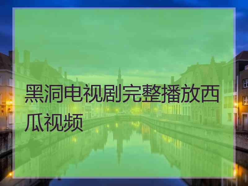 黑洞电视剧完整播放西瓜视频