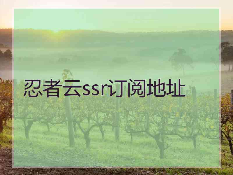 忍者云ssr订阅地址