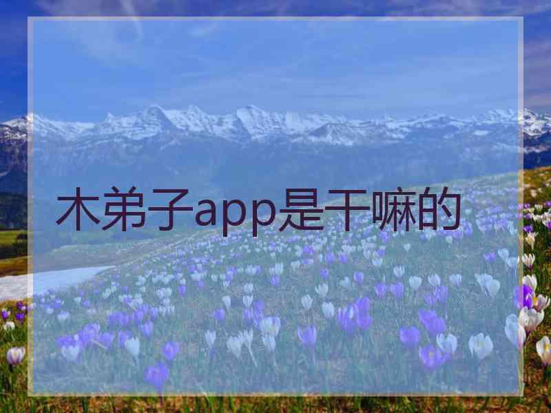 木弟子app是干嘛的