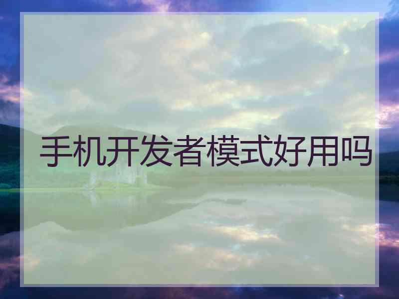 手机开发者模式好用吗
