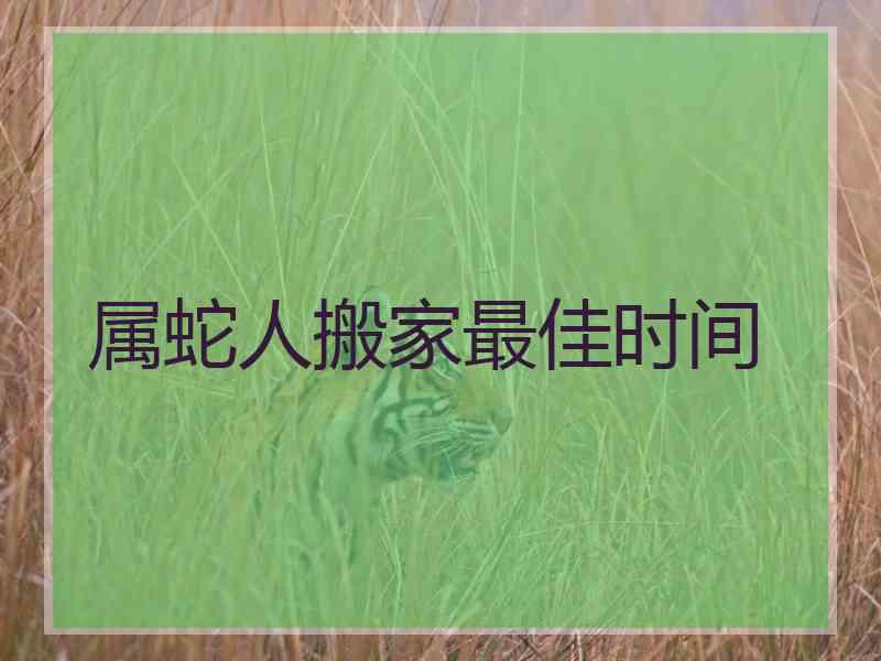 属蛇人搬家最佳时间